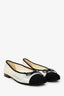 Pre-Loved Chanel™ 2018 Black/Silver Iridescent Ballerina Flats Size 38