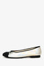 Pre-Loved Chanel™ 2018 Black/Silver Iridescent Ballerina Flats Size 38