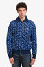 Prada 2018 Runway Blue Graphic Print Bomber Jacket Size 52 Mens