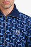 Prada 2018 Runway Blue Graphic Print Bomber Jacket Size 52 Mens
