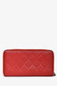 Pre-Loved Chanel™ 2011-12 Red Lambskin Zip Long Wallet