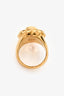 Versace Gold Tone Medusa Signet Ring Size 25