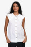 Ganni White Peter Pan Collar Top Size 32