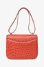 Hermès 1999 Orange Ostrich Constance 23
