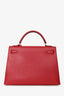 Hermès 1994 Red Epsom Kelly 32 GHW with Strap