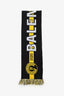 Balenciaga 2020 Black & Yellow Wool Logo Scarf
