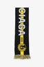 Balenciaga 2020 Black & Yellow Wool Logo Scarf