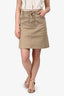 Miu Miu 2018 Beige Denim Studded Lace Up Mini Skirt Size 38