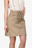 Miu Miu 2018 Beige Denim Studded Lace Up Mini Skirt Size 38