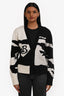 Burberry Black/White Cashmere Cardigan Size XS