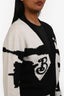 Burberry Black/White Cashmere Cardigan Size XS