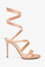 Gianvito Rossi Dusty Metallic Pink Opera Satin Sandals Size 37