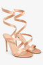 Gianvito Rossi Dusty Metallic Pink Opera Satin Sandals Size 37