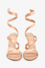 Gianvito Rossi Dusty Metallic Pink Opera Satin Sandals Size 37