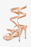 Gianvito Rossi Dusty Metallic Pink Opera Satin Sandals Size 37