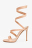 Gianvito Rossi Dusty Metallic Pink Opera Satin Sandals Size 37