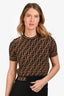 Fendi Brown/Black Zucca Crewneck Top Size 36