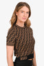 Fendi Brown/Black Zucca Crewneck Top Size 36
