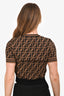 Fendi Brown/Black Zucca Crewneck Top Size 36