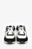 Pre-Loved Chanel™ White/Black Suede/Cotton CC Lace-Up Sneakers Size 38