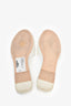 Pre-Loved Chanel™ 2022 White Tweed/Faux Pearl CC Logo Sandals Size 38