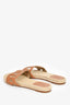 Hermès Tan Leather 'Famosa' Espadrille Sandals Size 38
