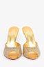 Christian Louboutin Gold Strass Embellished 'Me Dolly' Heels Size 38.5