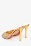 Christian Louboutin Gold Strass Embellished 'Me Dolly' Heels Size 38.5