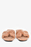 Hermès Dusty Rose Shearling Oran Sandals Size 38.5