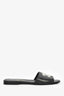 Pre-Loved Chanel™ 2022 Black Leather/Faux Pearl CC Logo Sandals Size 38
