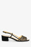 Pre-Loved Chanel™ 2021 Black/Gold Strappy Slingback Sandals Size 38