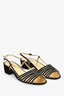 Pre-Loved Chanel™ 2021 Black/Gold Strappy Slingback Sandals Size 38