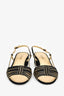Pre-Loved Chanel™ 2021 Black/Gold Strappy Slingback Sandals Size 38