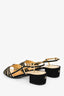 Pre-Loved Chanel™ 2021 Black/Gold Strappy Slingback Sandals Size 38