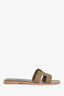 Hermès Taupe Epsom Leather 'Oran' Sandals Size 38.5