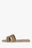 Hermès Taupe Epsom Leather 'Oran' Sandals Size 38.5