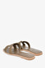 Hermès Taupe Epsom Leather 'Oran' Sandals Size 38.5