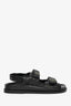 Pre-Loved Chanel™ Black Leather Gate 'No.5 Dad' CC Logo Slingback Sandals Size 38