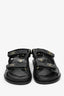 Pre-Loved Chanel™ Black Leather Gate 'No.5 Dad' CC Logo Slingback Sandals Size 38