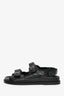 Pre-Loved Chanel™ Black Leather Gate 'No.5 Dad' CC Logo Slingback Sandals Size 38