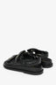 Pre-Loved Chanel™ Black Leather Gate 'No.5 Dad' CC Logo Slingback Sandals Size 38
