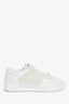 Pre-Loved Chanel™ 2024 White Leather/Suede Coco Mark CC Logo Sneakers Size 38