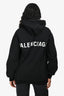 Balenciaga 2018 Black Cotton Signature Logo Hoodie Size XS