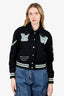 Off-White Black/Green Wool Logo-patch Varsity Jacket Size XS