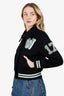 Off-White Black/Green Wool Logo-patch Varsity Jacket Size XS