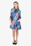 Gucci Multicolour Silk GG Rhombus Ramage Shirt Dress Size 42