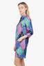 Gucci Multicolour Silk GG Rhombus Ramage Shirt Dress Size 42