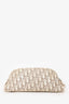 Christian Dior 2005 Beige/Cream Canvas Floral Embroidered Oblique Pouch