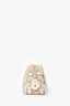 Christian Dior 2005 Beige/Cream Canvas Floral Embroidered Oblique Pouch
