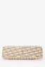 Christian Dior 2005 Beige/Cream Canvas Floral Embroidered Oblique Pouch